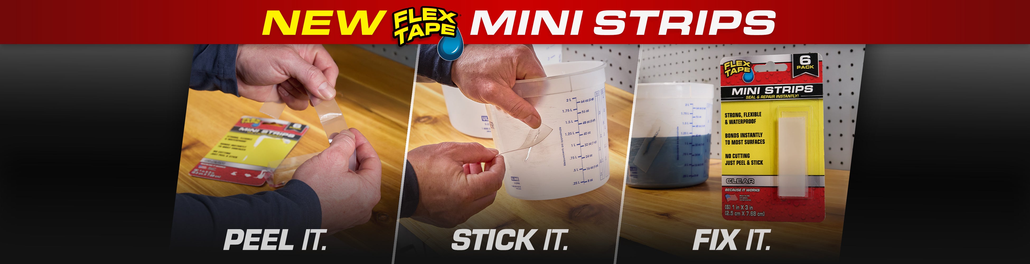 Flex Tape Mini Strips desktop banner