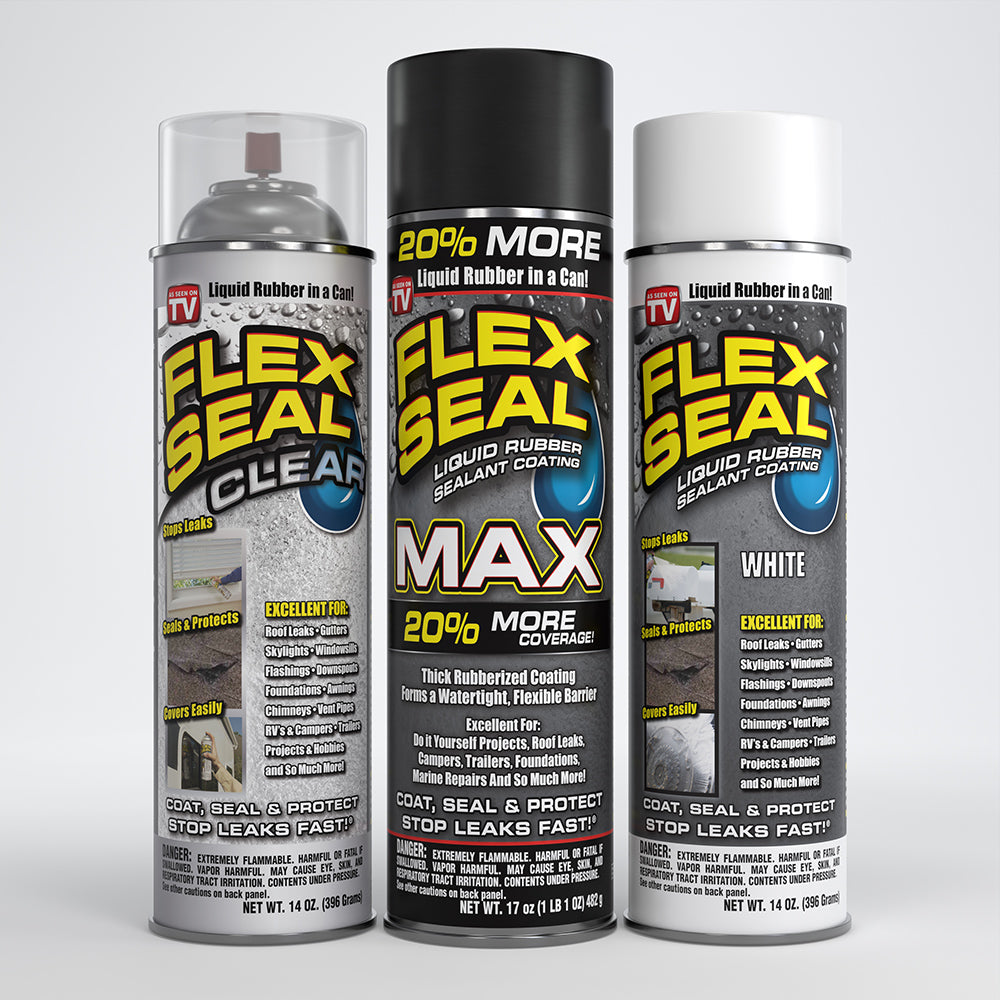 Flex Seal, 14 oz, 2-Pack, Clear, Stop Leaks Instantly, Transparent  Waterproof Rubber Spray On Sealant Coating, Perfect for Gutters, Wood, RV,  Campers