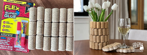 Easy DIY Wine Cork Crafts: Vase & Coaster Set
