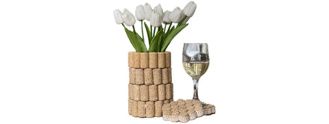 Easy DIY Wine Cork Crafts: Vase & Coaster Set