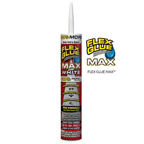 Flex Seal Flex Glue Strong Rubberized Waterproof Adhesive Contractor 6 Pack, 6 oz, White