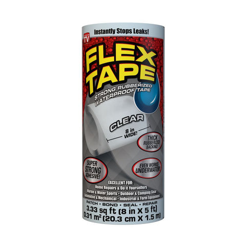 Flex Tape Ruban Caoutchouté Robuste et Imperméable Flex Tape, Transparent,  4 po x 5 pi