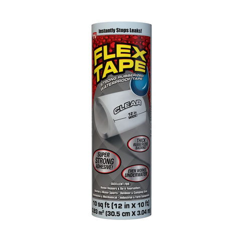 Flex Tape Ruban Caoutchouté Robuste et Imperméable Flex Tape, Transparent,  4 po x 5 pi